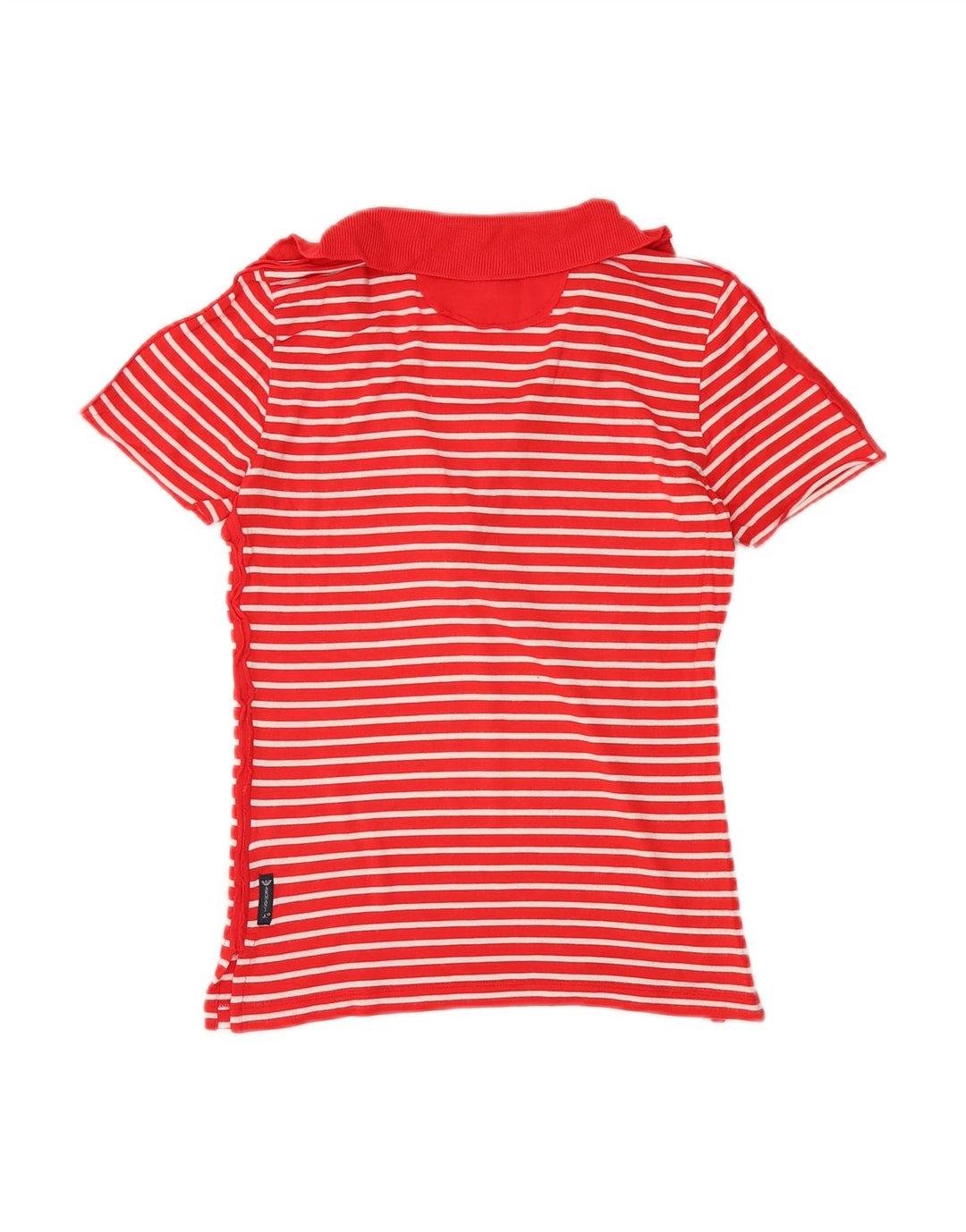 ARMANI JEANS Womens Polo Shirt US 6 Medium Red Striped