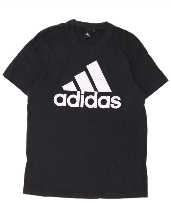 Męska koszulka z grafiką Adidas, średnia, czarna bawełna