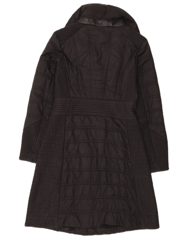 Karen Millen Męski ocieplany płaszcz UK 10 Mały czarny poliamid