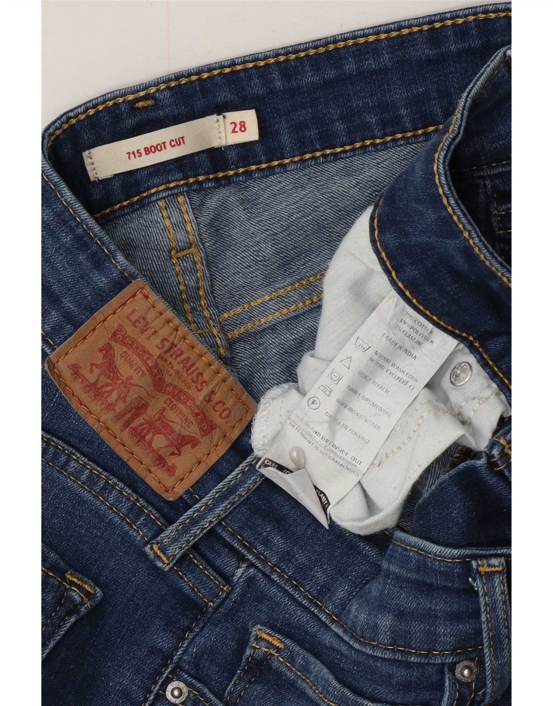 Damskie jeansy Levi's 715 Bootcut W28 L28 Niebieskie bawełniane