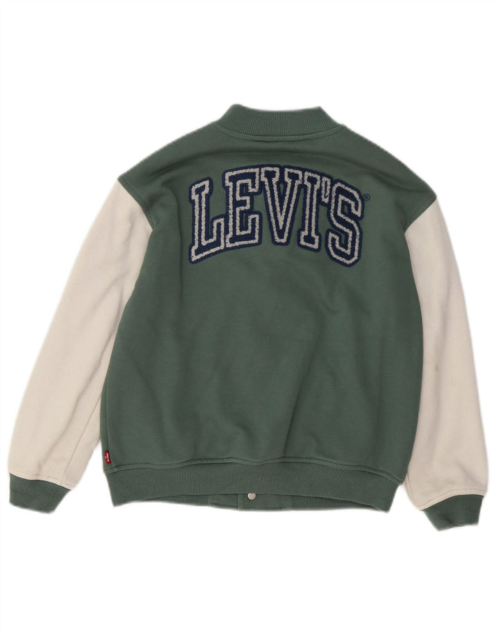 Chłopięca kurtka Levi's z grafiką, 7-8 lat, bawełniana w kolorze zielonym