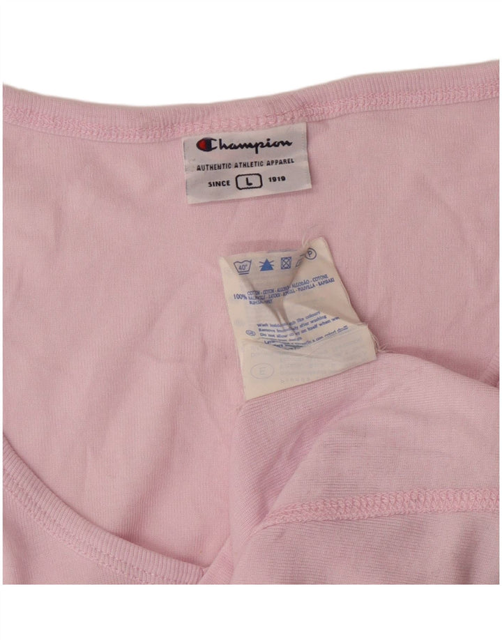 T-shirt damski CHAMPION Top UK 14, duży, różowy, bawełniany