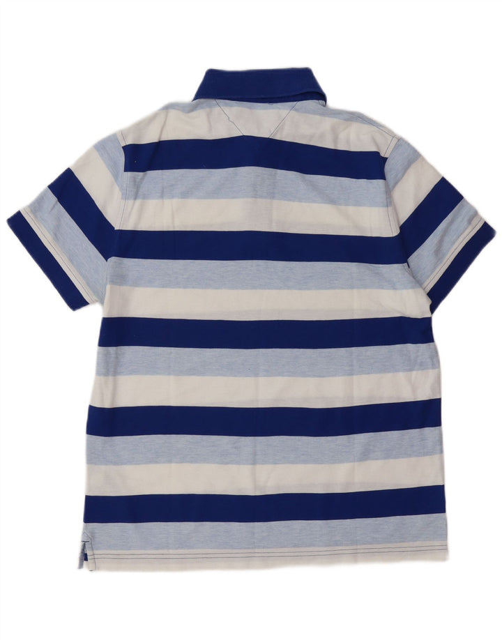 Męska koszulka polo TOMMY HILFIGER, bawełniana w średnie niebieskie paski