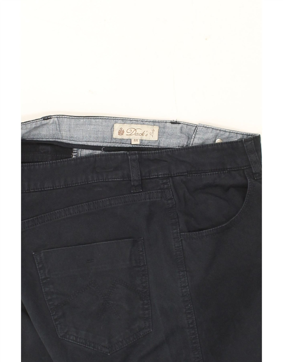 DACK'S Womens Straight Casual Trousers IT 44 Medium W30 L30  Navy Blue Vintage Dack's and Second-Hand Dack's from Messina Hembry 