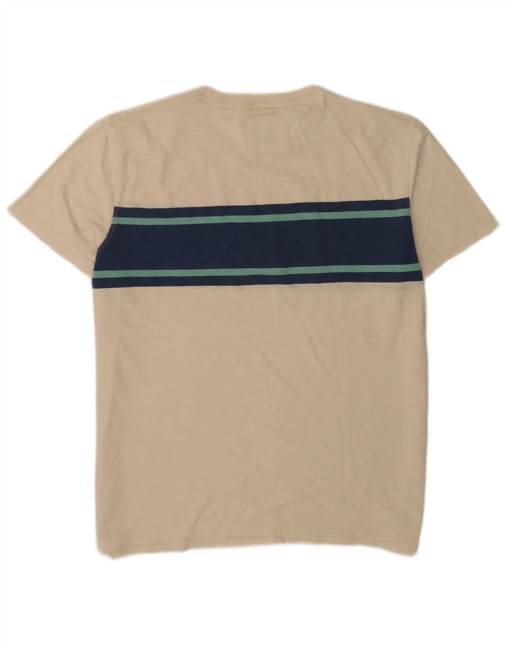 T-shirt męski Fat Face, duży, beżowy, bawełniany blok kolorów