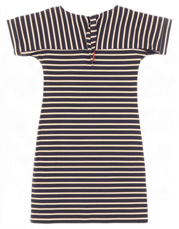 Damska sukienka t-shirtowa Weird Fish UK 8, mała, bawełniana w granatowe paski