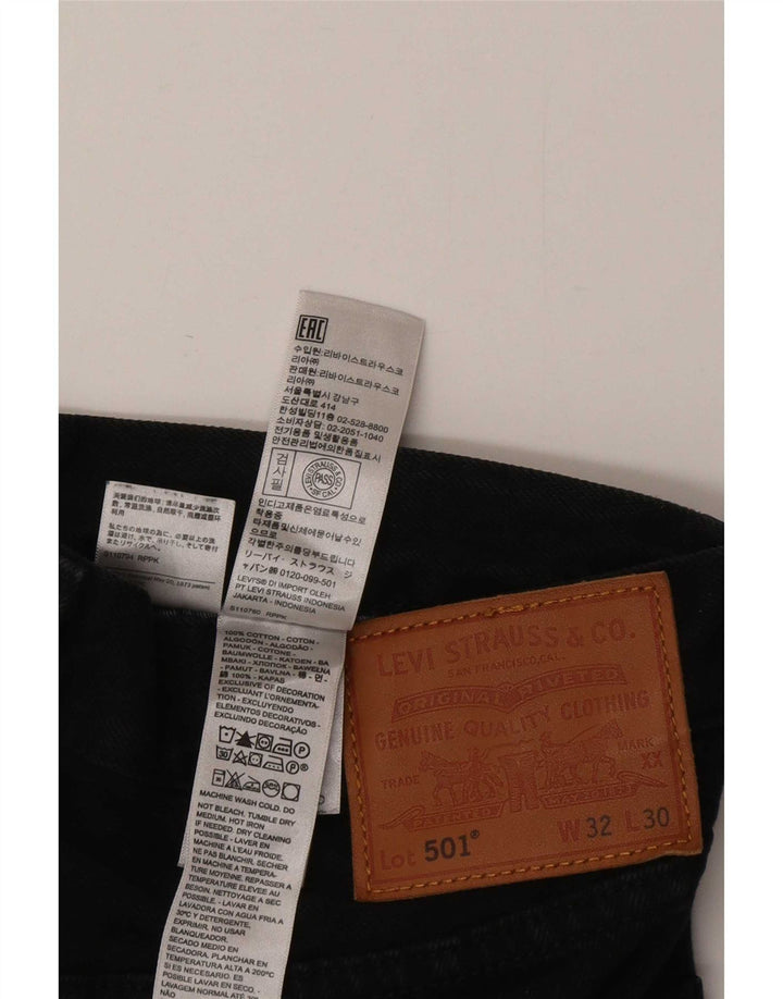 Męskie dżinsy Levi's 501 Straight W32 L30 Czarna bawełna
