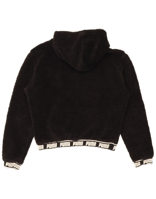 Damska bluza polarowa z kapturem Puma z grafiką UK 12, średnia czarna