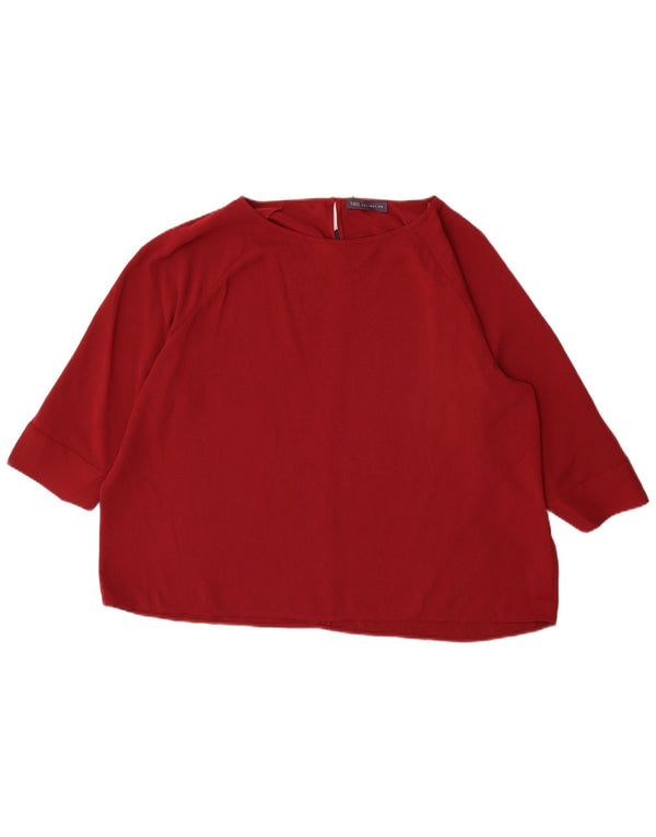 Bluzka damska Marks & Spencer z rękawem 3/4, UK 22 2XL, bordowa, poliester