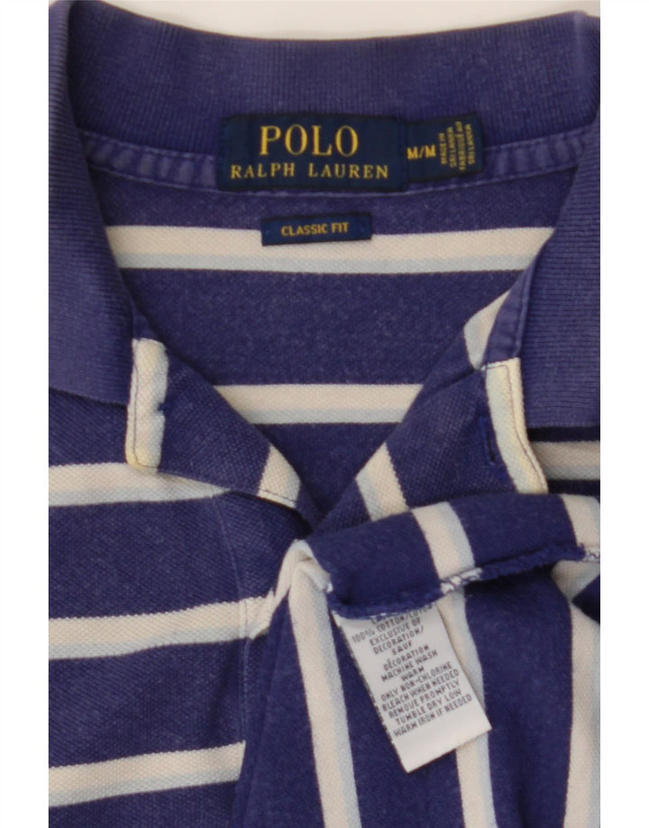 POLO RALPH LAUREN Męska koszulka polo o klasycznym kroju, w średnie granatowe paski
