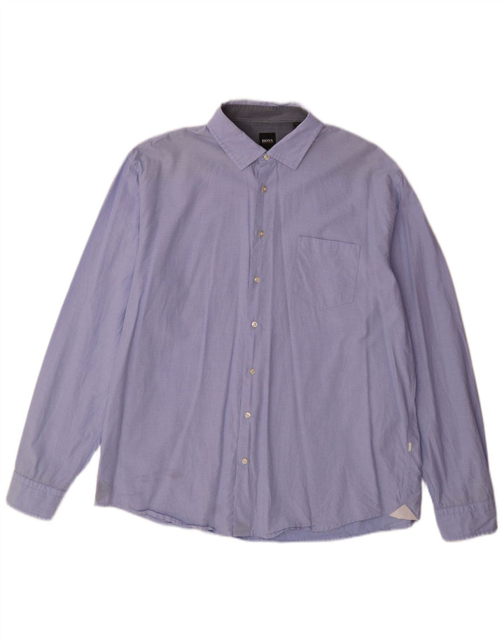 Koszula męska Hugo Boss 2XL, niebieska, bawełniana w cętki