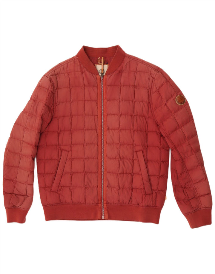 Męska ocieplana kurtka Timberland UK 40, duża bordowa nylonowa