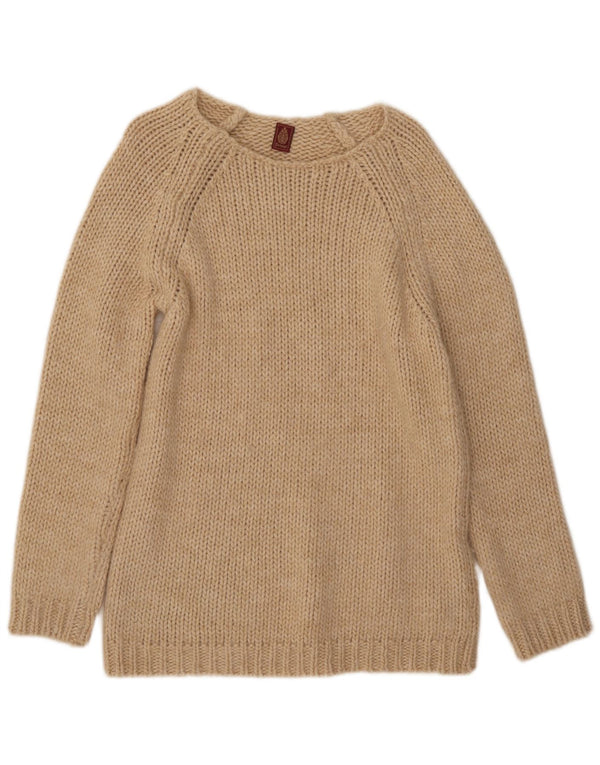 Damski sweter z dekoltem w łódkę Dondup UK 10 Small Beżowy Wełna Merino
