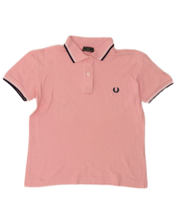 Fred Perry Womens Crop Polo Shirt UK 16 Large Pink Cotton