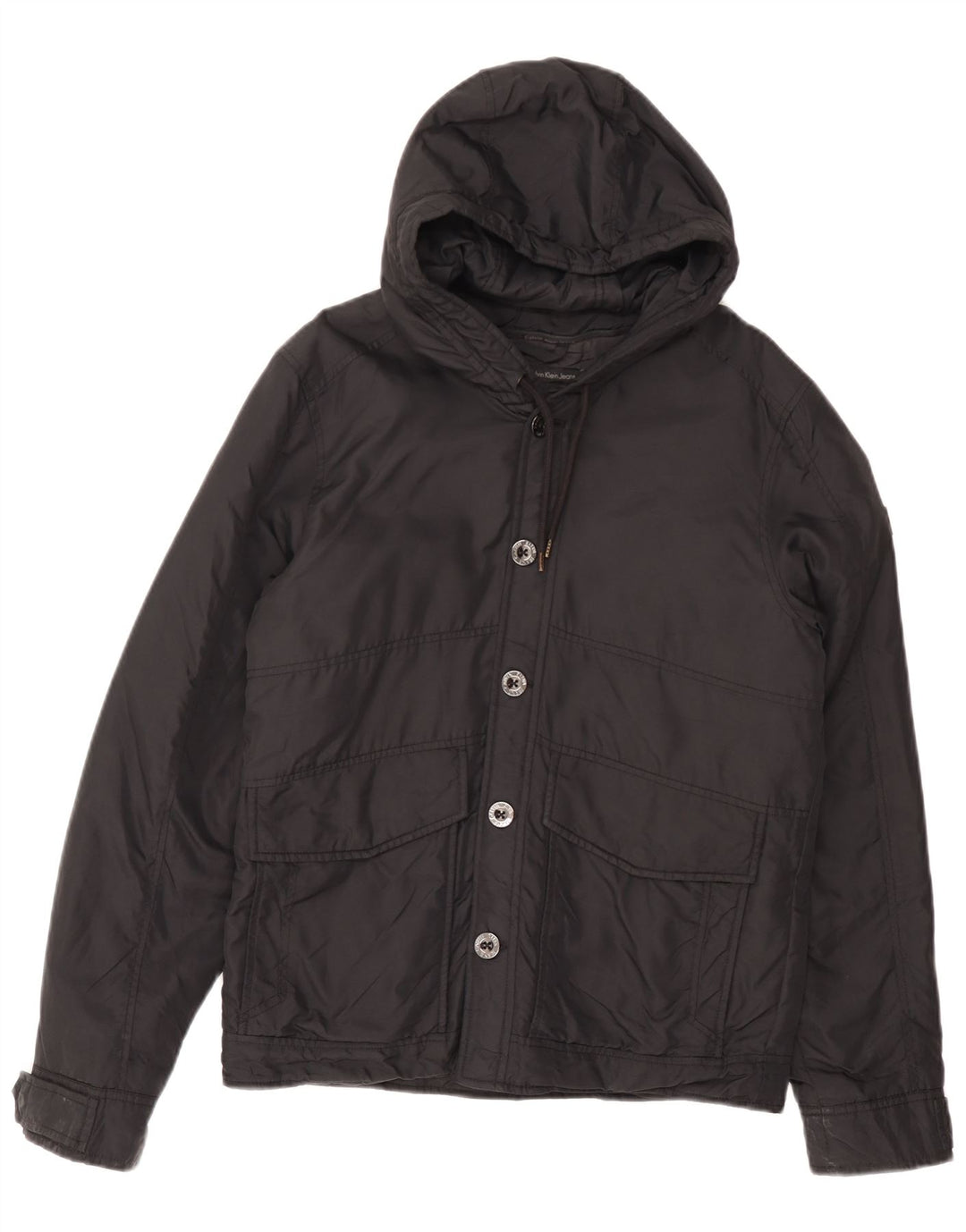 Męska ocieplana kurtka z kapturem Calvin Klein UK 38, średnia czarna