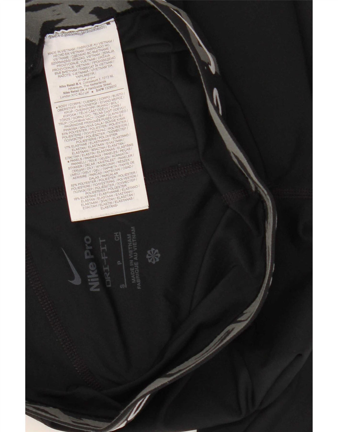 Damskie legginsy Nike Dri Fit Graphic UK 10, małe, czarne, poliestrowe
