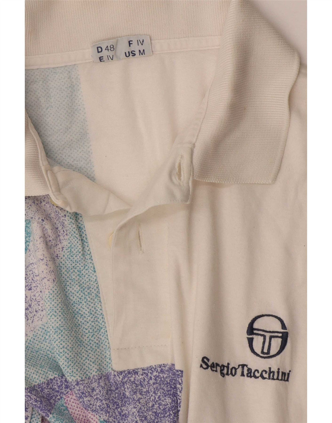Męska koszulka polo Sergio Tacchini, średnia biała, geometryczna