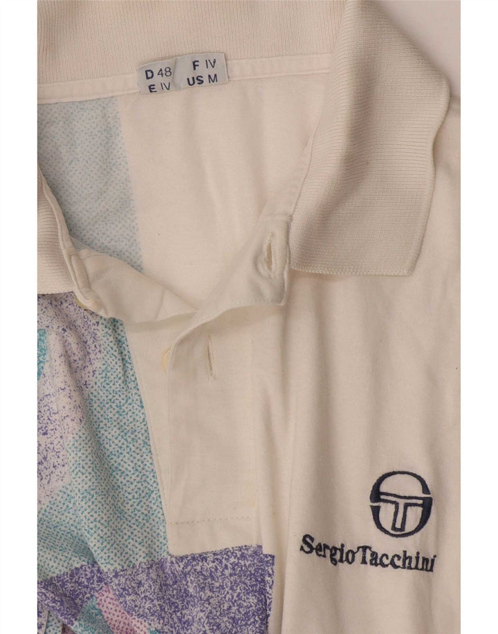 Męska koszulka polo Sergio Tacchini, średnia biała, geometryczna