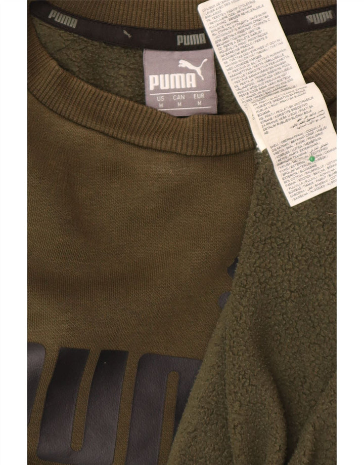 Męska bluza z grafiką Puma, średnia, bawełniana khaki