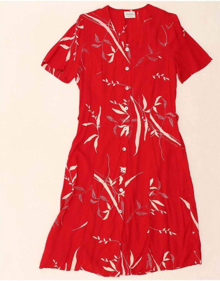 CANDA Womens Abstract Pattern Short Sleeves Shirt Dress UK 10 Small Red Vintage Canda and Second-Hand Canda from Messina Hembry 