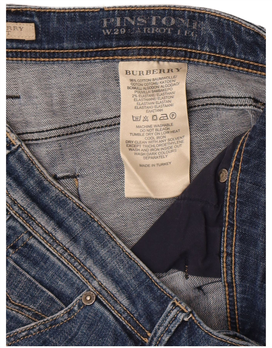 Damskie spodenki jeansowe Burberry BRIT W29 Średni niebieski, bawełniany