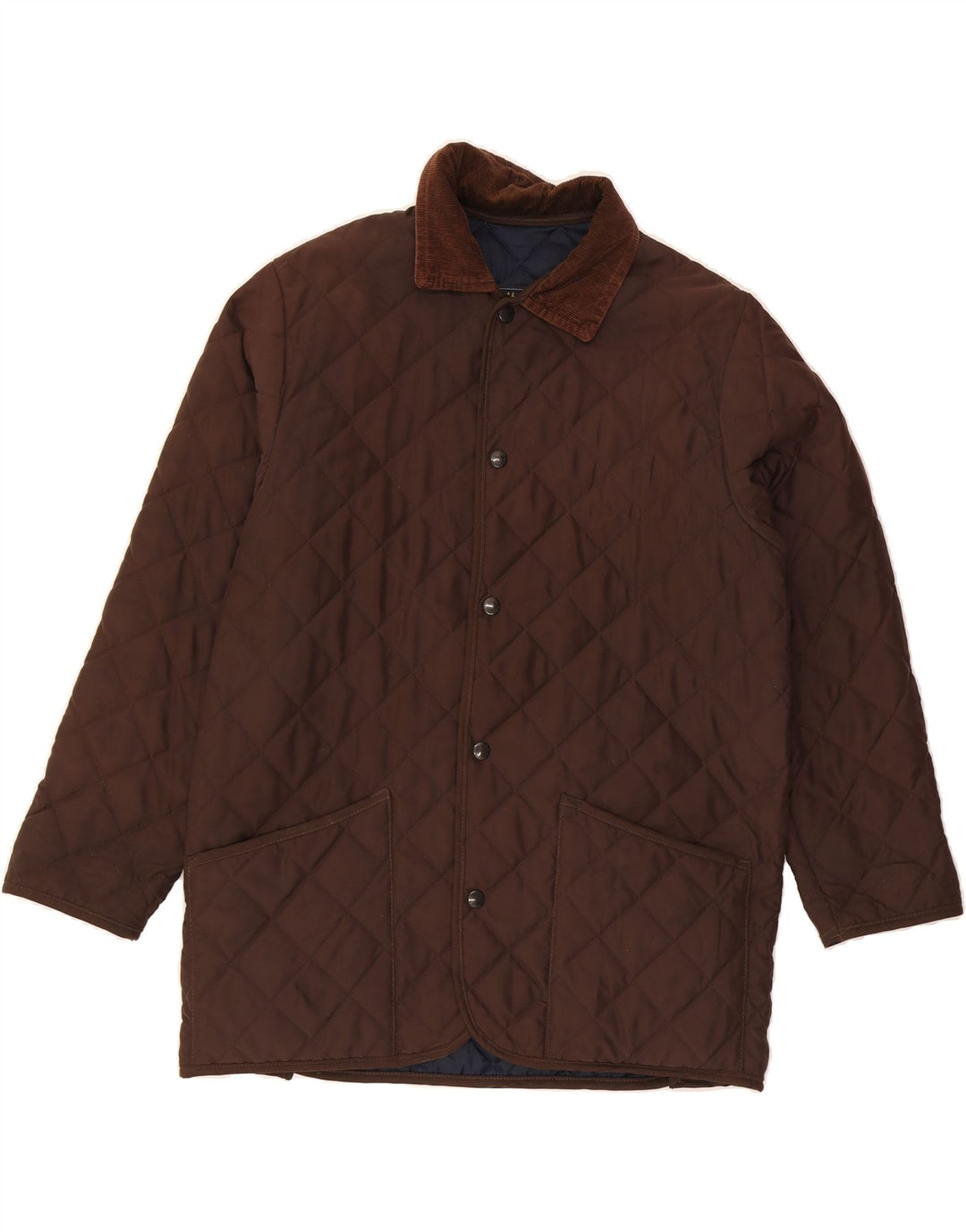 WILKES&AKERMAN Mens Quilted Jacket UK 38 Medium Brown Polyester Vintage Wilkes&Akerman and Second-Hand Wilkes&Akerman from Messina Hembry 