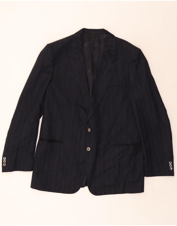 Męska marynarka Pierre Cardin zapinana na 2 guziki IT 58 4XL Granatowa w prążki