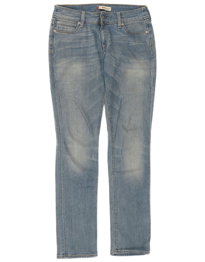 Damskie jeansy Levi's 571 Slim W32 L34 Niebieska bawełna