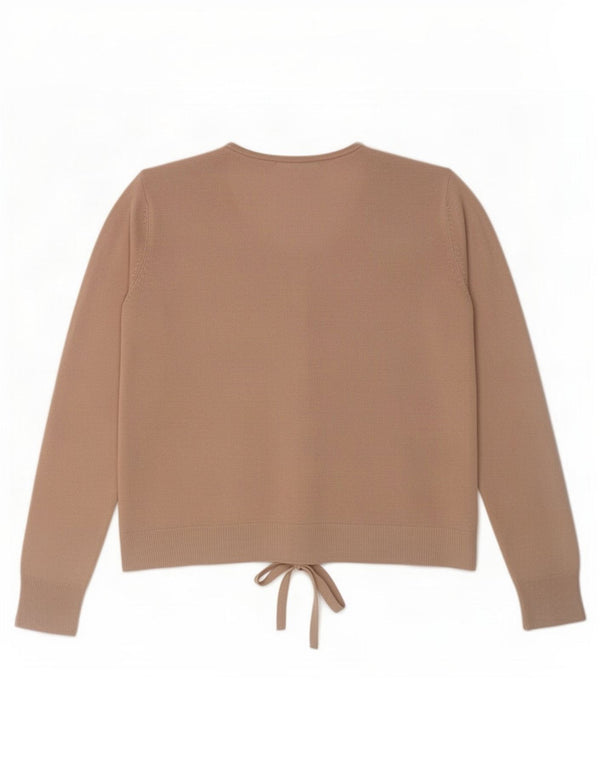 Marks & Spencer Damski sweter rozpinany o klasycznym kroju UK 14, duży, beżowy