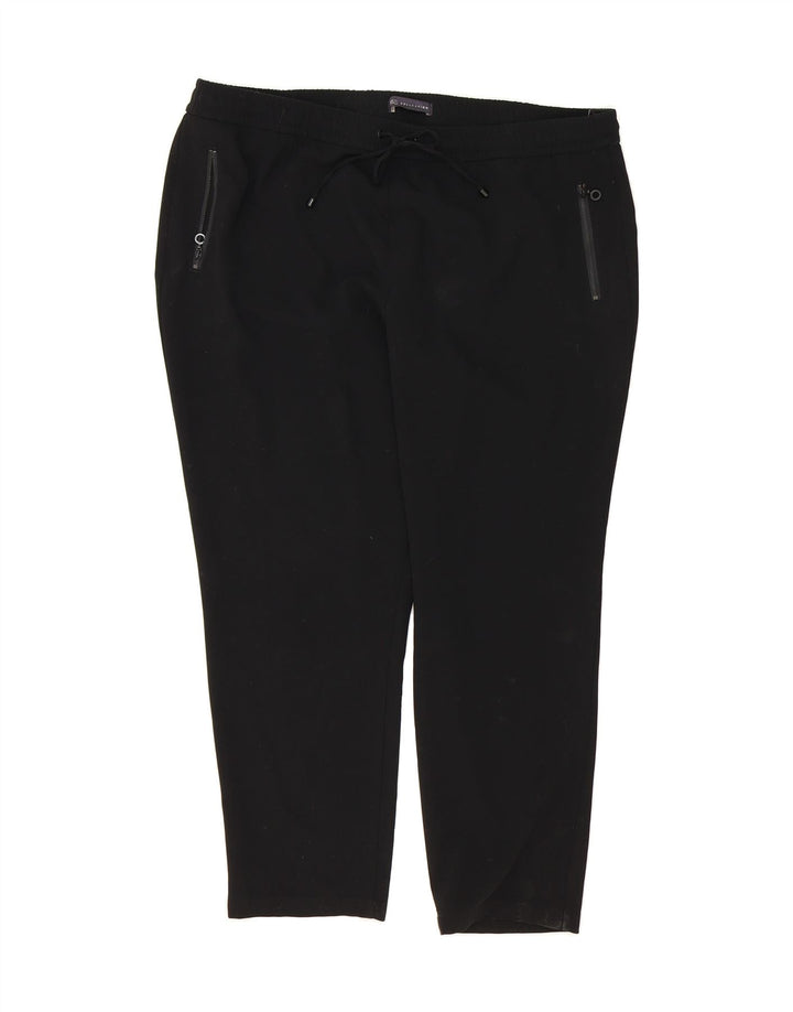 MARKS & SPENCER Womens Tracksuit Trousers UK 20 2XL Black Polyester Vintage Marks & Spencer and Second-Hand Marks & Spencer from Messina Hembry 