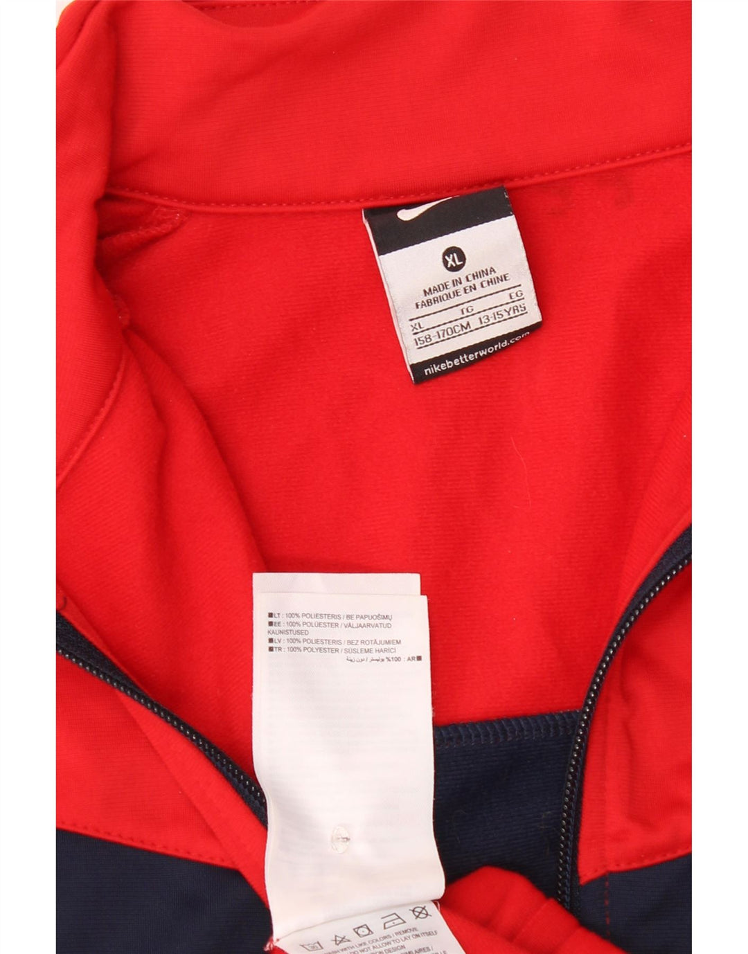 Chłopięca kurtka dresowa Nike 13-14 lat XL, czerwony, kolorowy poliester