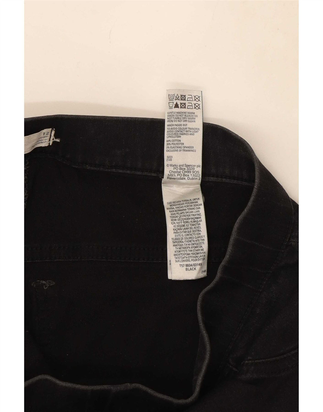 Marks & Spencer Damskie jeansy Jegging UK 12 Medium W30 L29 Czarna bawełna