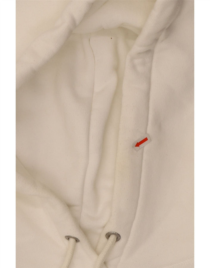 JACK WILLS Damski sweter oversize z kapturem i grafiką, UK 16, duży, biały, bawełniany