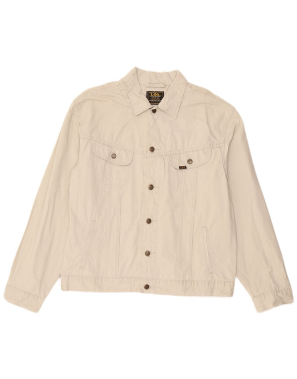 Męska kurtka bomber Lee UK 42 XL, beżowa, bawełniana
