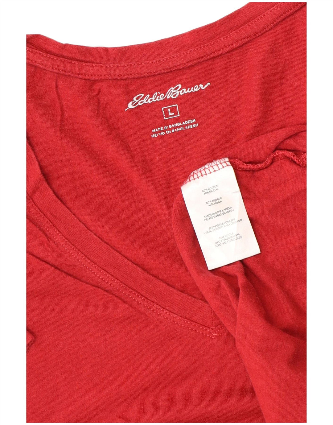 T-shirt damski EDDIE BAUER Top UK 16, duży, czerwony, bawełniany