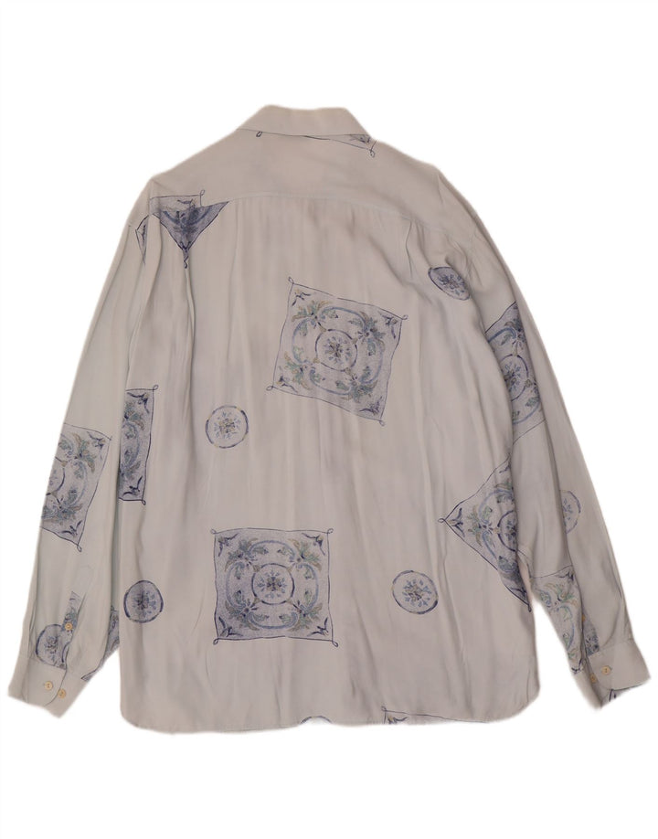 Koszula męska VINTAGE XL Niebieska, geometryczna wiskoza