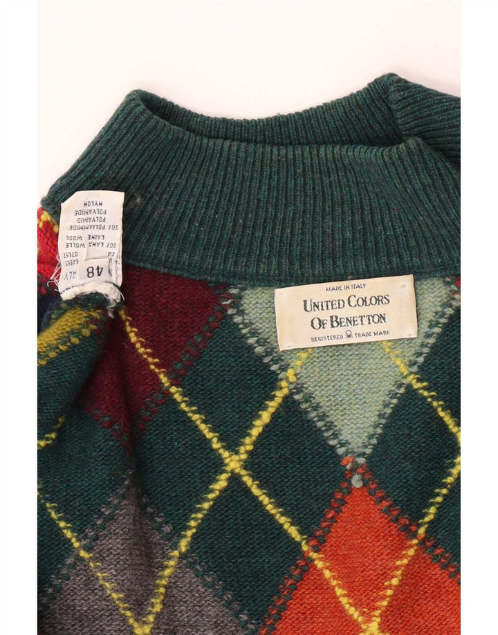 Damski sweter oversize z golfem Benetton IT 48 XL Zielony