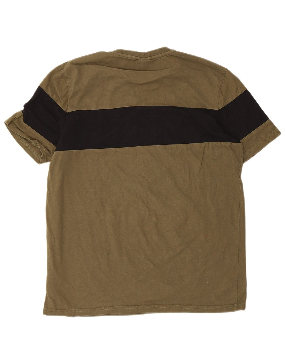 Męska koszulka z grafiką Ellesse, bawełniana, średnia khaki z blokami kolorów