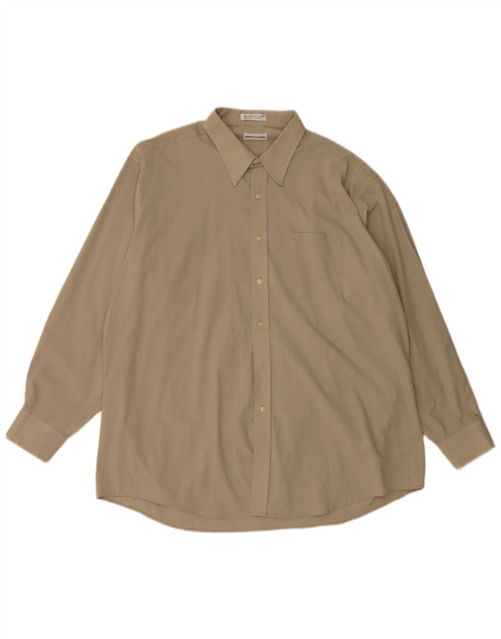 Koszula męska Pierre Cardin, rozmiar 18 XL, beżowa, bawełniana