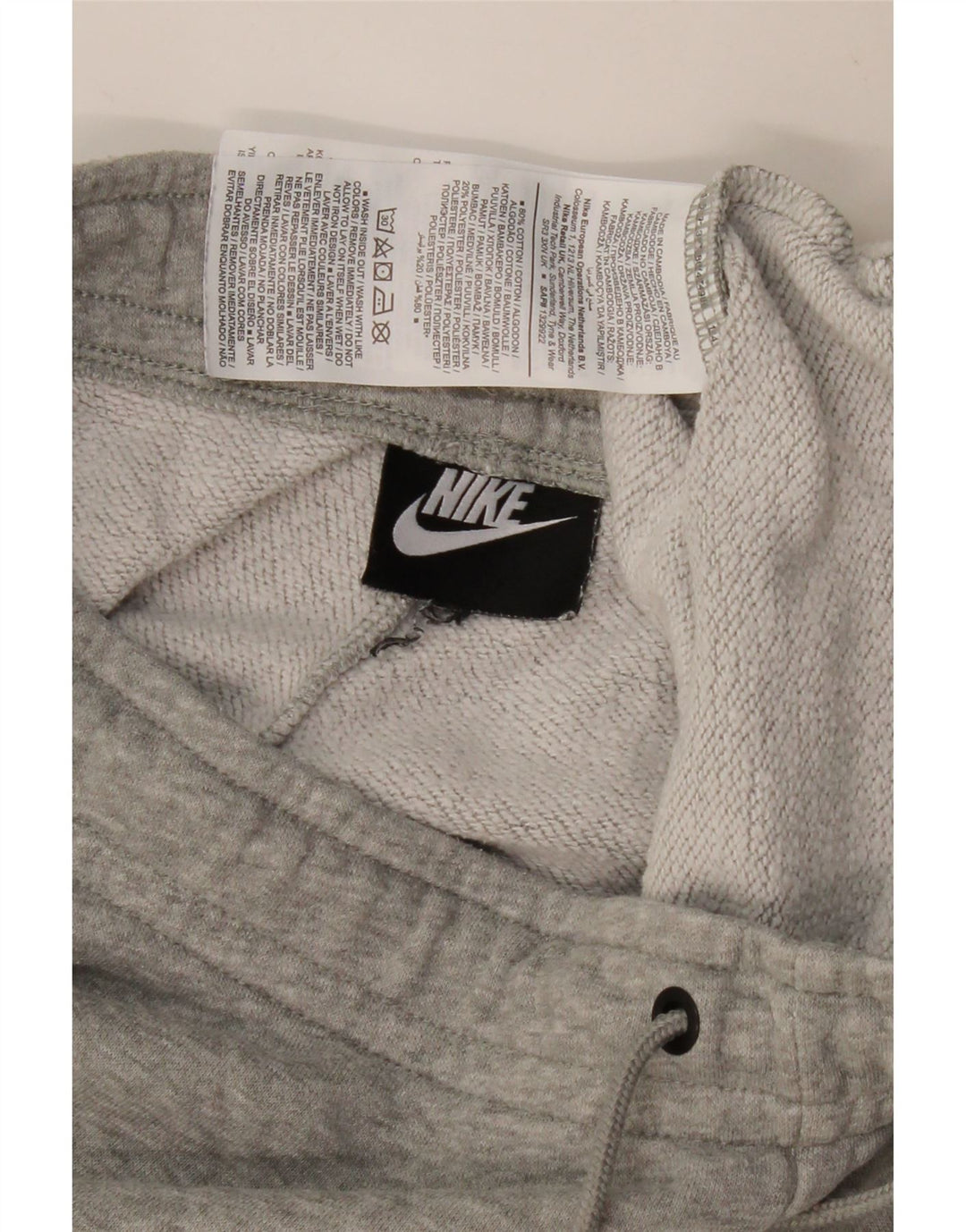 NIKE Womens Tracksuit Trousers Joggers UK 12 Medium  Grey Cotton