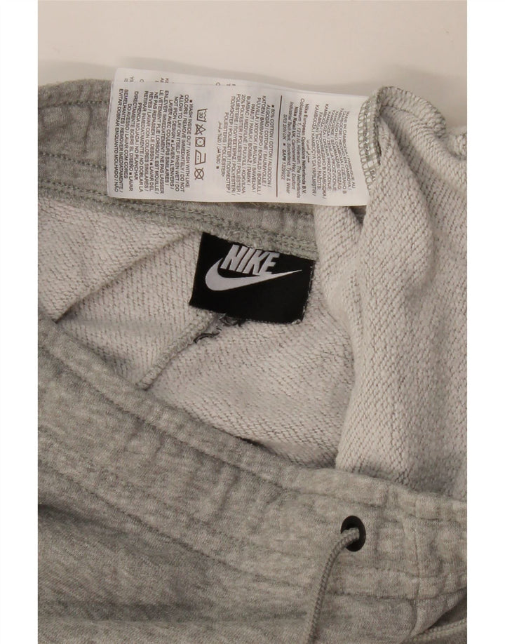 NIKE Womens Tracksuit Trousers Joggers UK 12 Medium  Grey Cotton