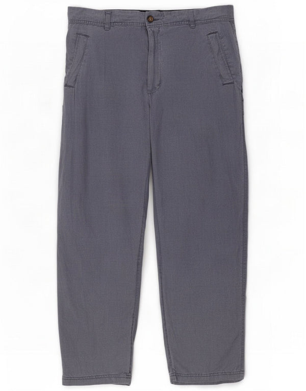 Męskie proste spodnie casual Marks & Spencer W38 L31 Blue Linen