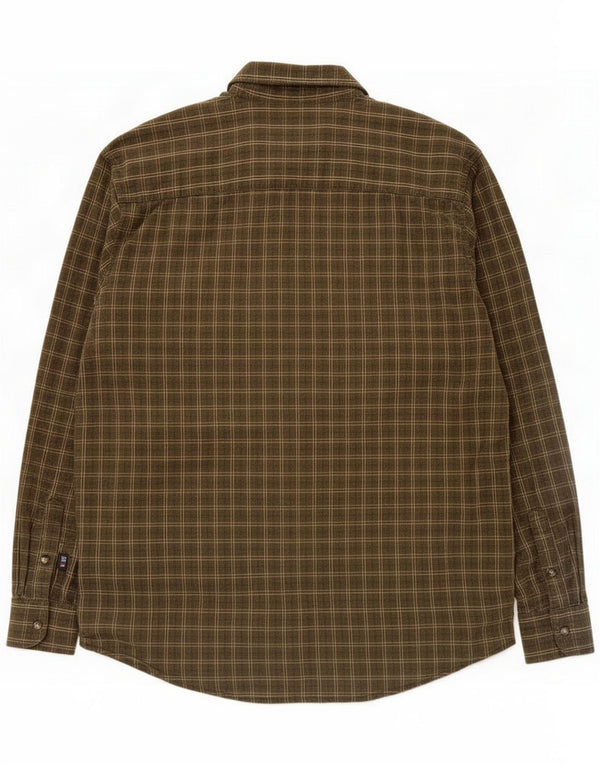 Koszula męska Wrangler, bawełniana kratka w kolorze khaki, średnia