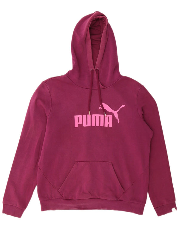 Damski sweter z kapturem Puma z grafiką UK 14, duży, fioletowy poliester