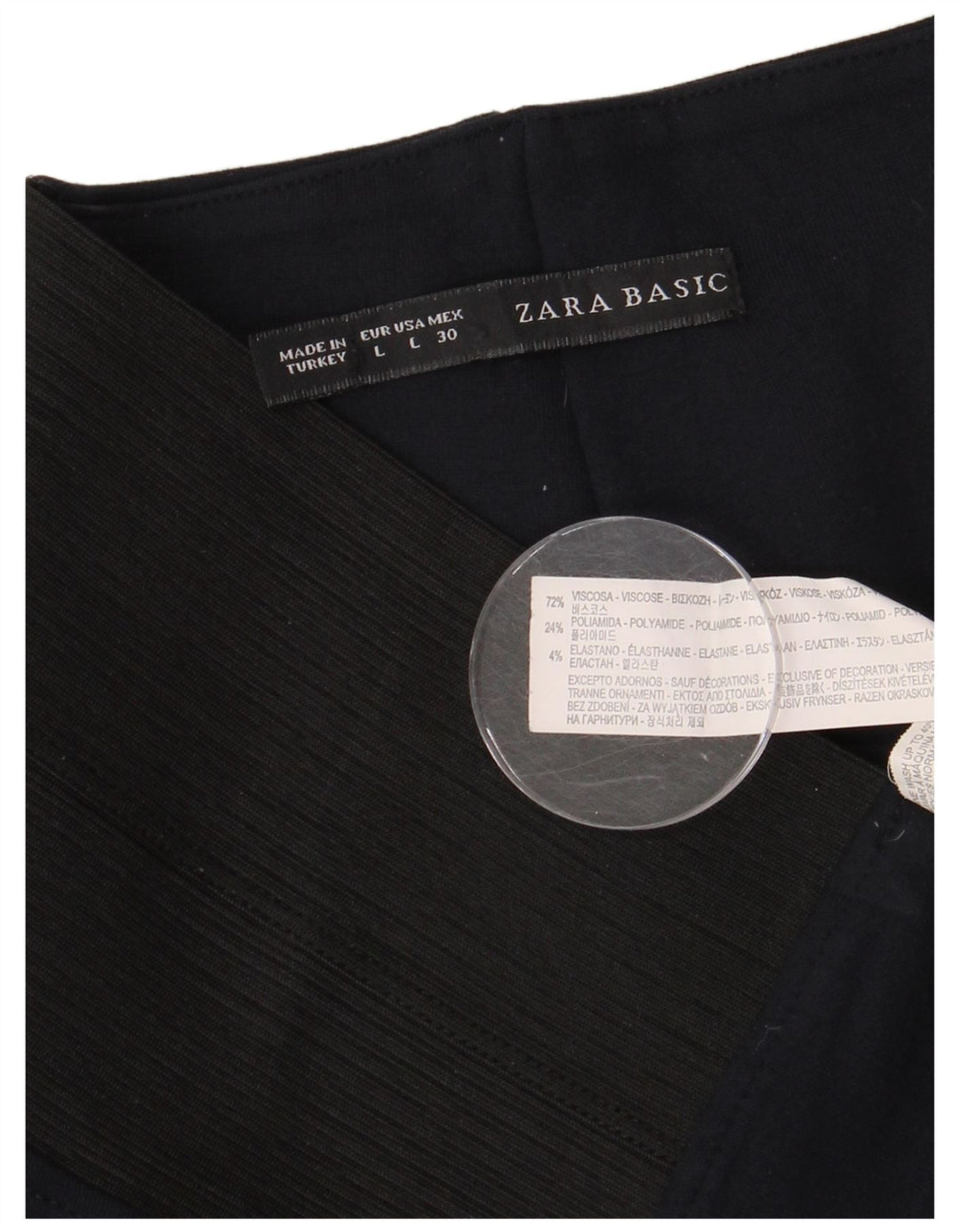 Legginsy damskie Zara UK 14, duże, granatowe, z blokami kolorów, wiskoza