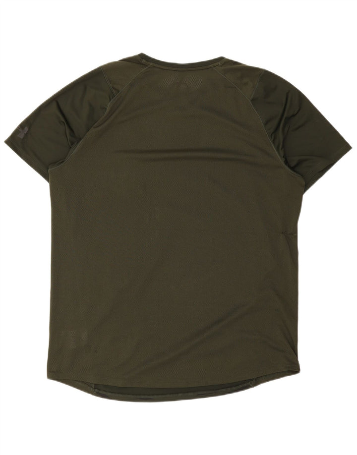 Męski dopasowany t-shirt Under Armour XL z poliestru w zielone paski