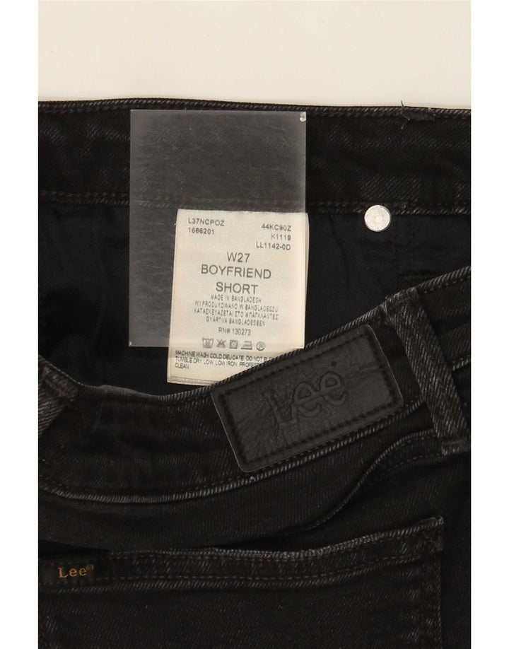Damskie spodenki jeansowe Lee Boyfriend W27, małe, czarne, bawełniane