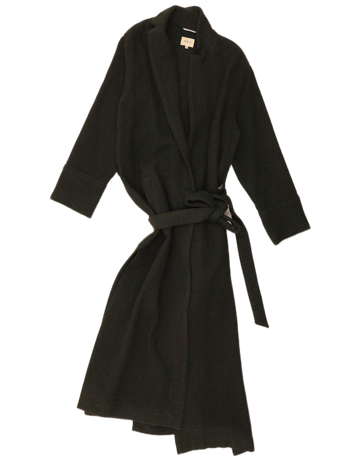 BELLEROSE Płaszcz damski US 2 XS Khaki Wełna w pepitkę