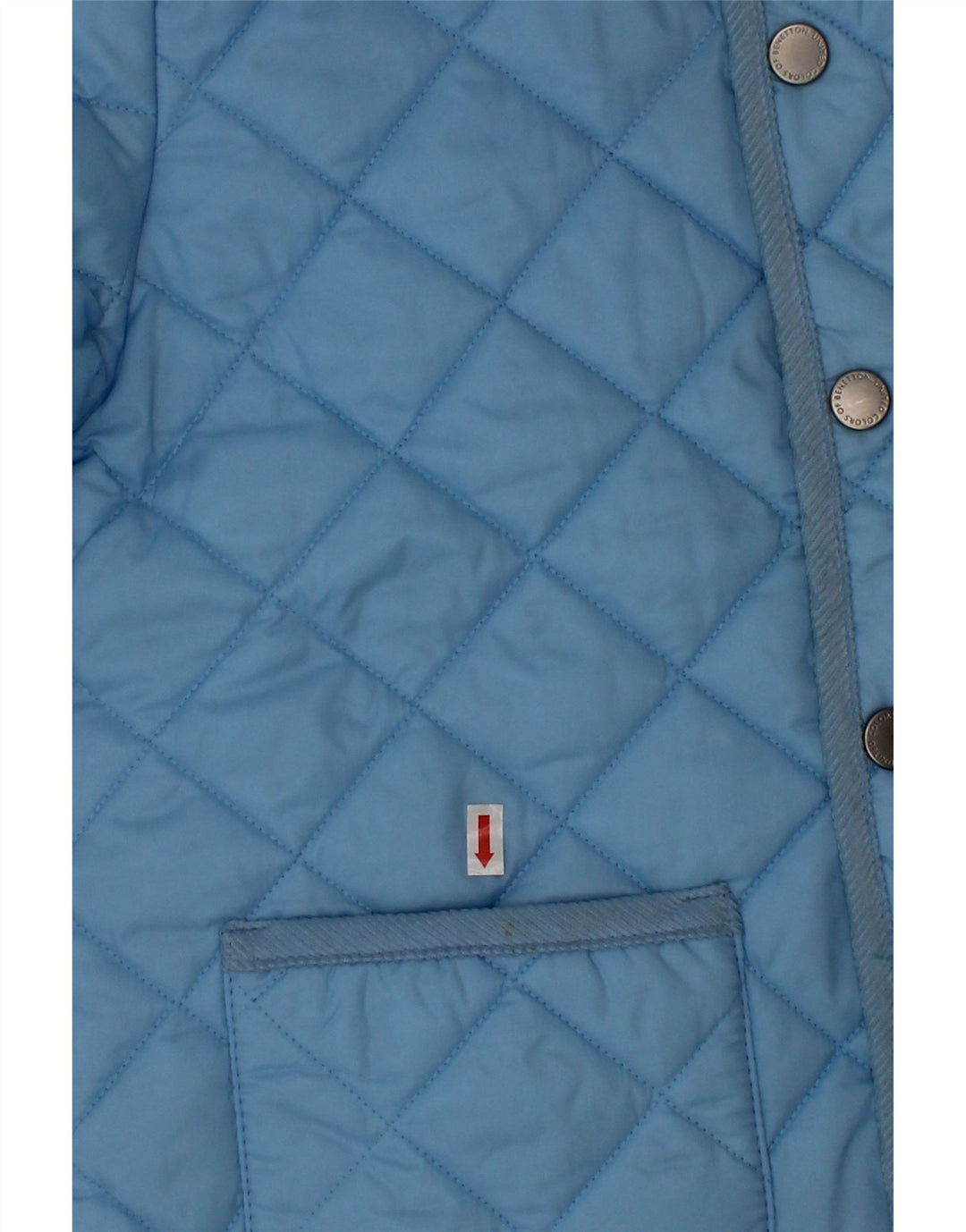 Pikowana kurtka chłopięca Benetton 7-8 lat, średni niebieski nylon