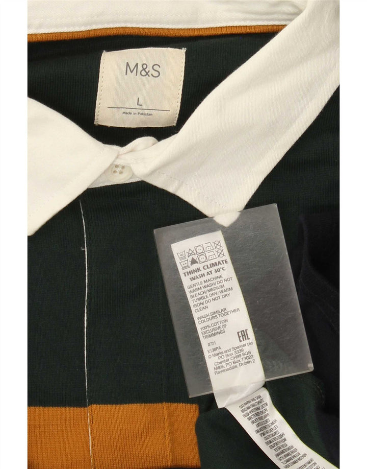 Męska koszulka polo do rugby Marks & Spencer w duże, wielokolorowe paski